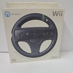 Nintendo Wii Original Product Wheel 2011- Open Box Black Complete